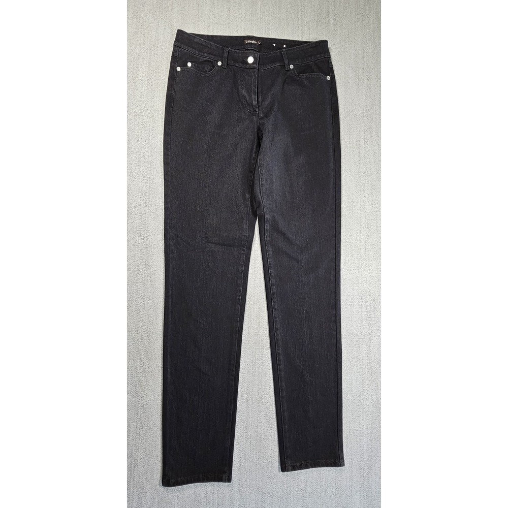 J Mclaughlin Women's Denim Jeans Skinny Zipper Black Stretch Sz 6